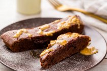 Erdnussbutter Brownies, Nahaufnahme — Stockfoto