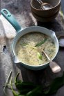 Zuppa di patate con aglio selvatico — Foto stock