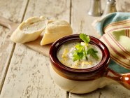 Eglefino affumicato e zuppa di lenticchie — Foto stock