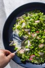 Spring pea salad with radish and mint — Stock Photo