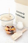 Composta di frutta con avena porridge — Foto stock