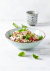 Basmati rice and tuna salad with vegetables — Stock Photo
