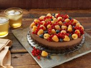 Chocolate cream couscous cake — Stock Photo