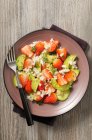 Avocado salad with strawberries and crab meat — Stock Photo