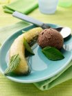Chocolate mint banana dessert — Photo de stock