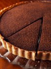 Close-up de deliciosa torta de chocolate — Fotografia de Stock