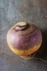 Ripe purple turnips with green leaves — Stock Photo