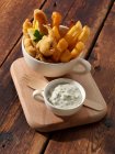 Dover sole goujons and chips — Stock Photo