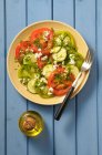 Carpaccio de tomate vermelho e verde com abobrinhas — Fotografia de Stock