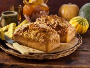 Pumpkin nut bread loaves close-up view — Stock Photo