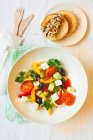 Greek salad with olive butter — Stock Photo