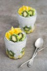 Chia Greek Yogurt Pudding con Kiwi e Mango — Foto stock