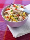 Chinese chicken fried rice with egg and vegetables — Stock Photo