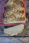 Challah with crumble close-up view — Stock Photo