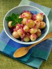 Potato salad with red onions — Stock Photo