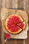 Yogurt cake with pomegranate syrup — Stock Photo