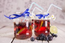 Homemade lemonade with blueberries — Stock Photo