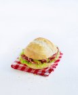 Un involtino di salame con cetriolini sottaceto — Foto stock