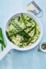 Asparagus and Wild Garlic Rissotto — Stock Photo