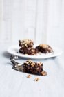 Brownies aux noix hachées — Photo de stock