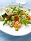 Blumenkohl, Karotten, Rucola und Zucchini-Salat — Stockfoto
