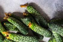 Fresh raw cucumbers close-up view — Stock Photo