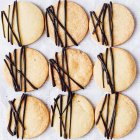 Primer plano de deliciosas galletas Shortbread con chocolate - foto de stock
