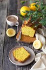 Вид крупным планом на торт из лимона — стоковое фото