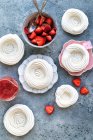 Meringue nests, closeup shot — Stock Photo