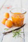 Apricot jam close-up view — Stock Photo