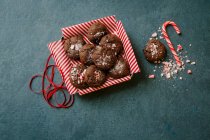 Крупным планом вкусное шоколадное печенье с мятой — стоковое фото