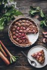 Gâteau au chocolat aux figues séchées, amandes, noix et noix — Photo de stock