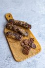 Sojouk (Sujuk) sausage close-up view — Stock Photo