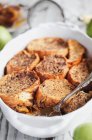 Casserole of apple French toast — Stock Photo