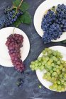 Various types of grapes (top view) — Stock Photo