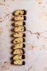 Amêndoa e laranja Biscotti mergulhado em Chocolate — Fotografia de Stock