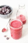 Blackcurrant Coconut Smoothie in glasses — Stock Photo