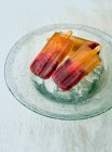 Home-made fruit ice lollies — Stock Photo