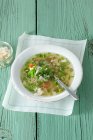 Куриный и овощной суп — стоковое фото