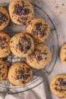 Gluten-free peanut cookies with chocolate — Stock Photo