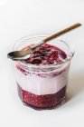 Cherry chia jam and yoghurt — Stock Photo