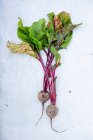 Fresh beetroot with leaves on white background — Stock Photo