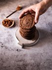 Close-up de deliciosos biscoitos de chocolate — Fotografia de Stock