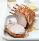 Crispy pork loin, sliced — Stock Photo