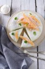 Crostata al mascarpone con melone e cocco — Foto stock
