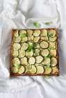 Savoury zucchini cake with basil — Stock Photo