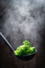 Brokkoli und Gemüse auf schwarzem Hintergrund — Stockfoto