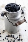 Forest blueberries in a retro bucket — Stock Photo