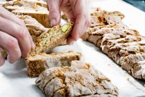 Biscotti with pistachios close-up view — Stock Photo