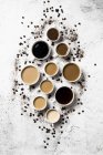 Cups of coffee close-up view — Stock Photo